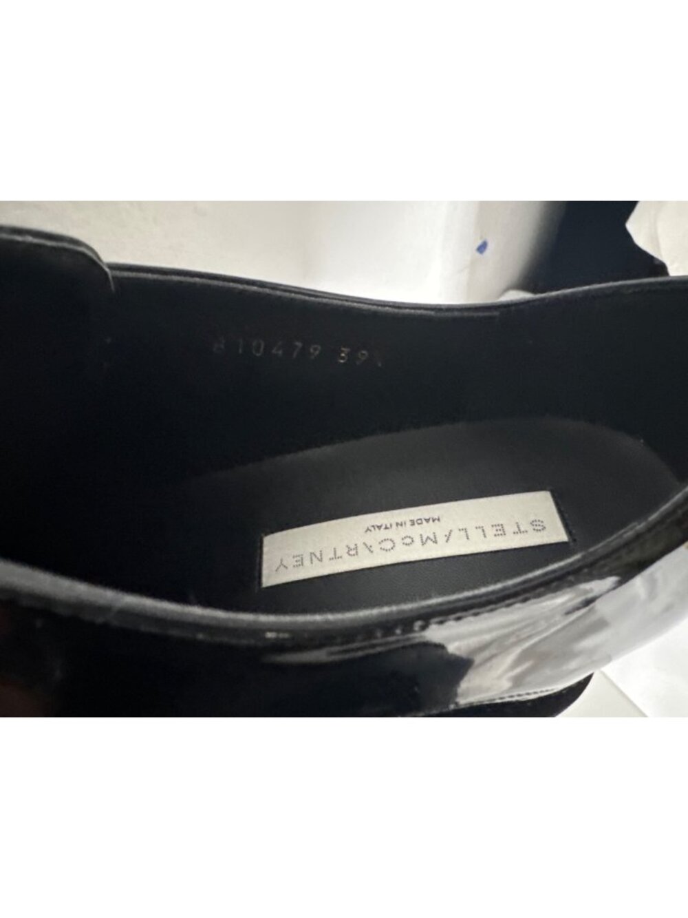 NWB Stella McCartney 80mm Elyse Shiny Patent Oxford Shoes Black Size 39.5 - Picture 9 of 16
